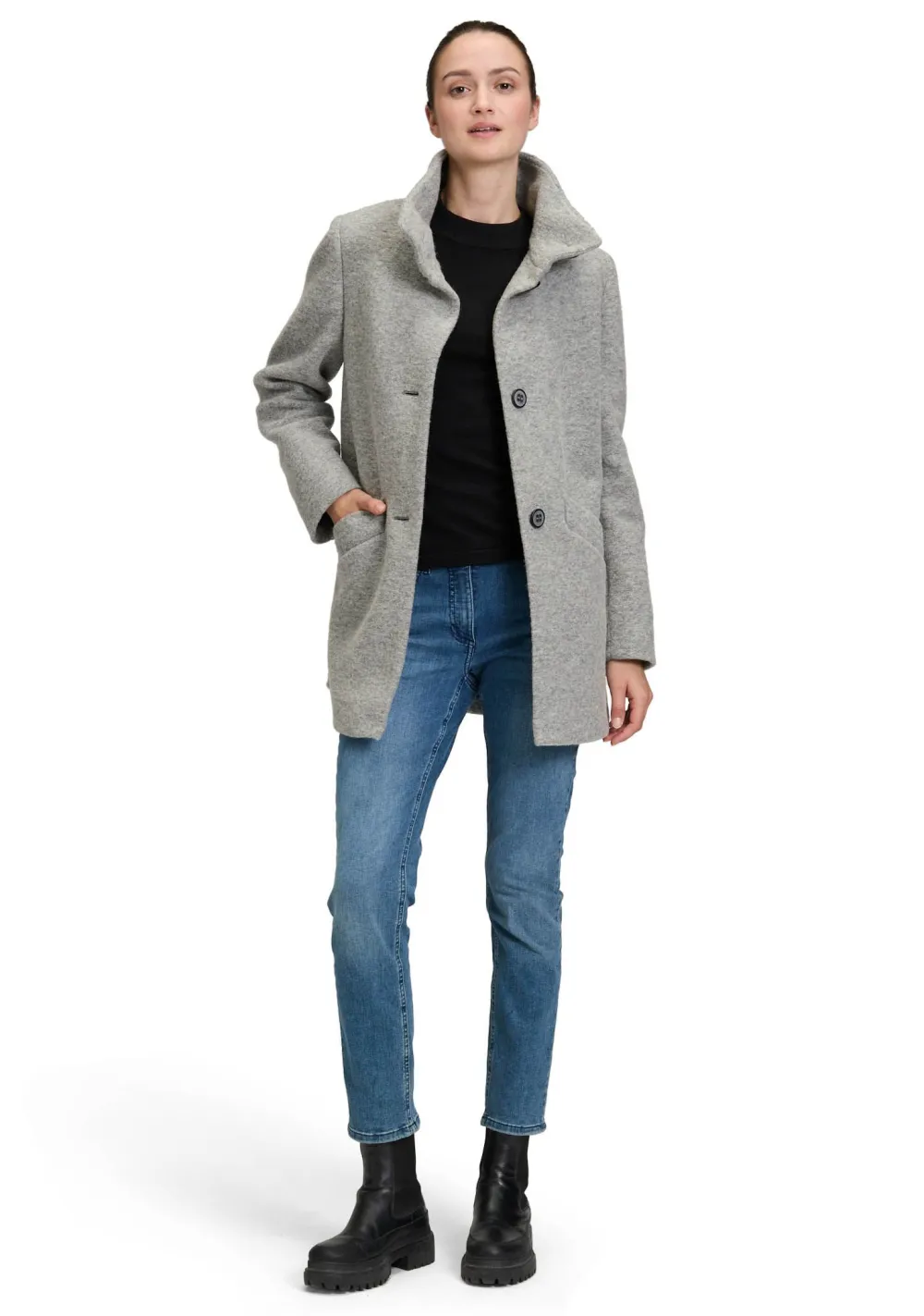 Winterjassen|Jassen>AMBER AND JUNE MANTEL Grijs
