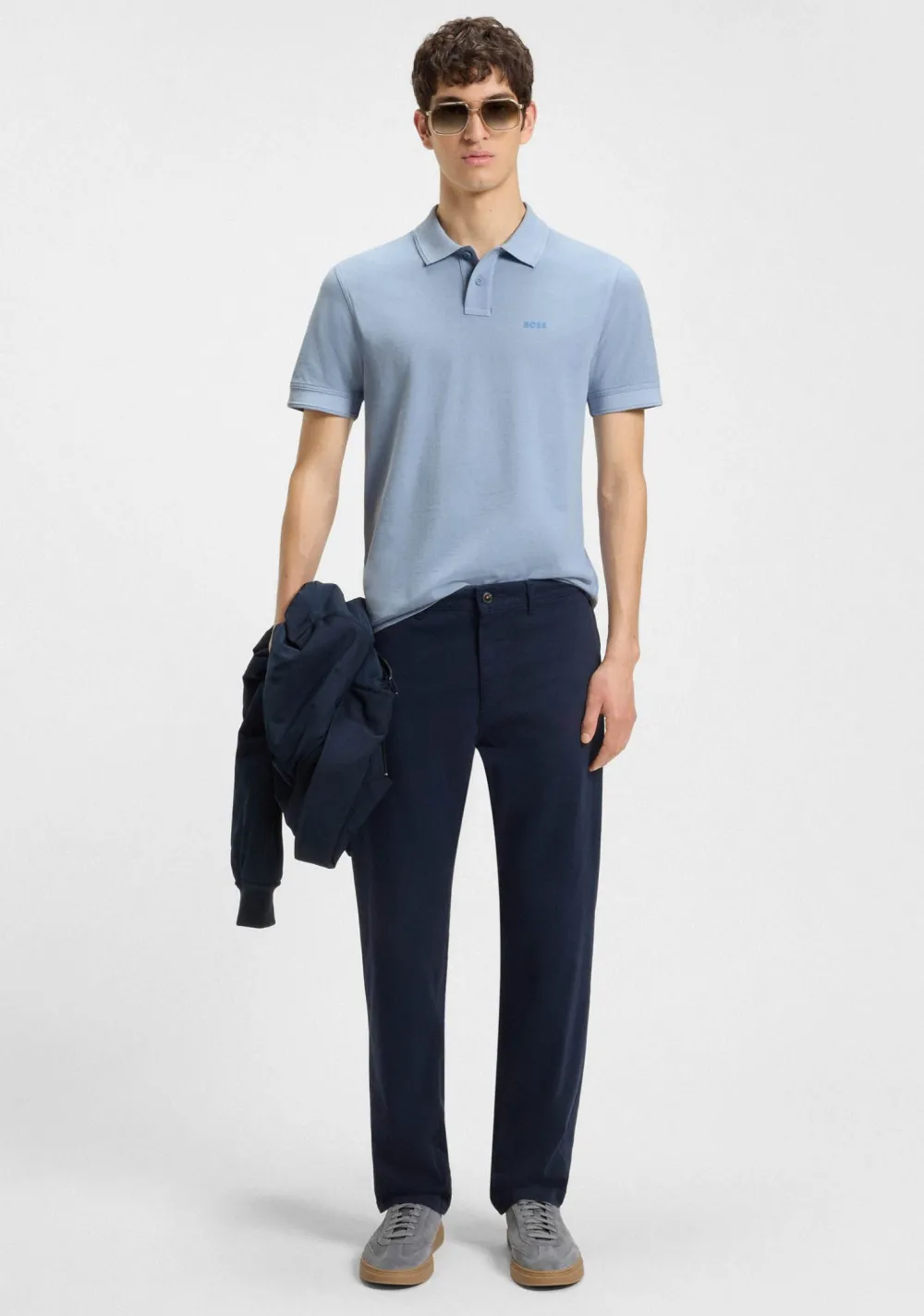 Polo's>BOSS ORANGE POLO Blauw