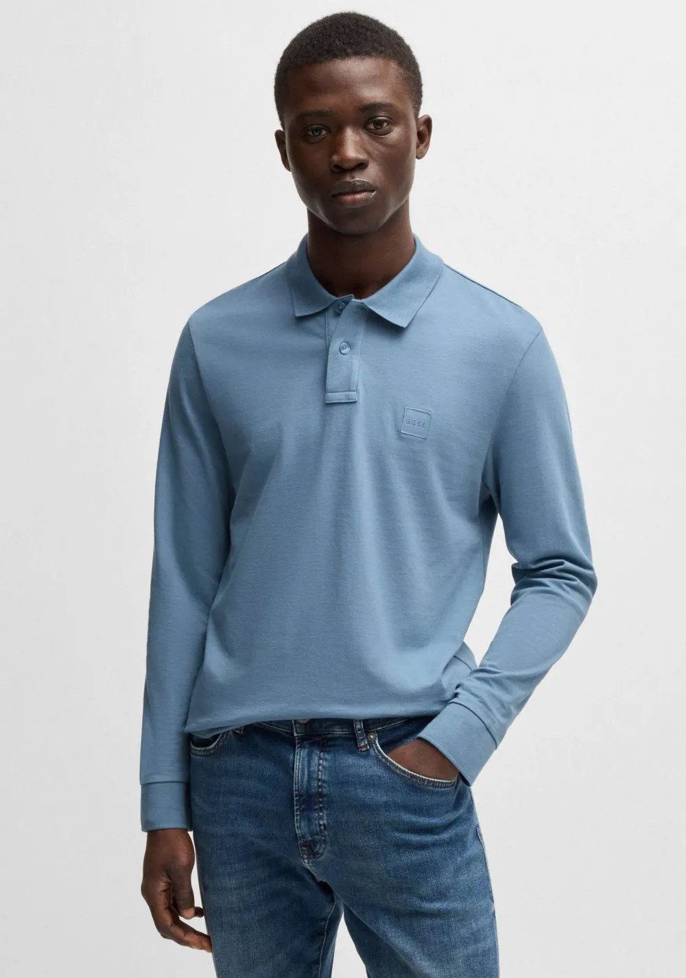 Polo's>BOSS ORANGE POLO Blauw