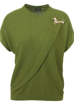 Truien>CAROLINE BISS TRUI KORTE MOUW Groen