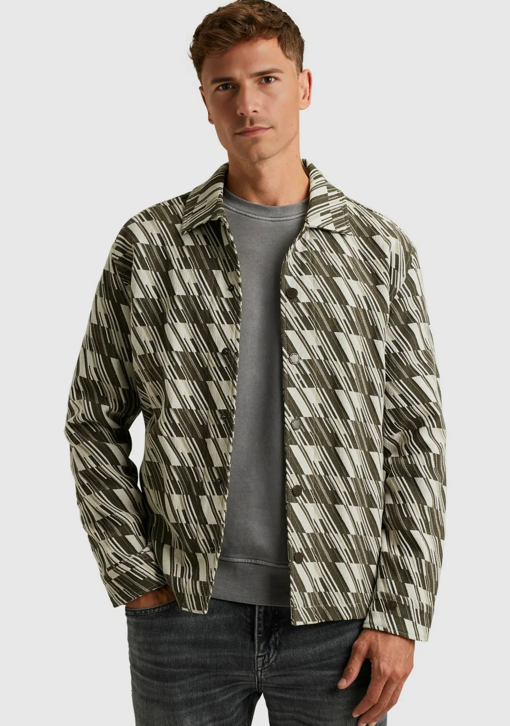 Overshirts>CAST IRON OVERSHIRT Grijs