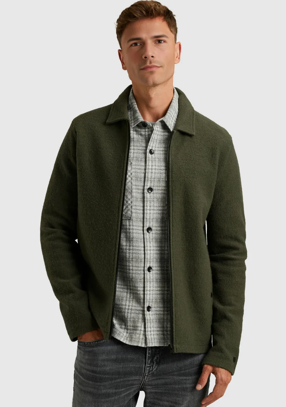 Overshirts>CAST IRON OVERSHIRT Groen
