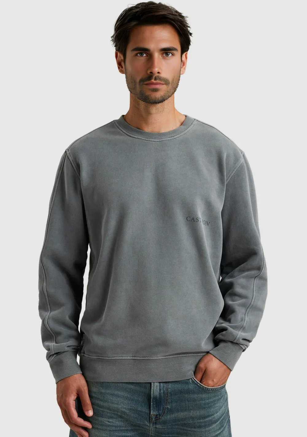 Truien>CAST IRON SWEATER Grijs