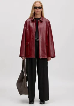 Jassen|Blazers & Jasjes>EDITED LEER/SUEDE JACK Rood