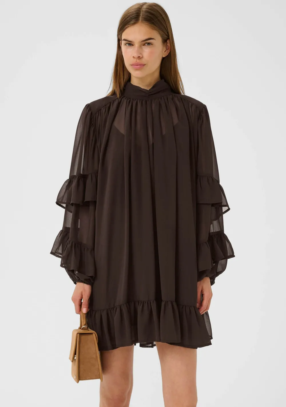 Jurken>GESTUZ JURK Bruin