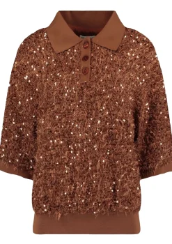 Truien>HARPER & YVE TRUI KORTE MOUW Bruin