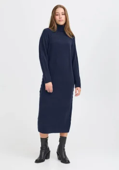 Jurken>ICHI JURK Blauw