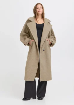 Winterjassen|Jassen>ICHI MANTEL Beige