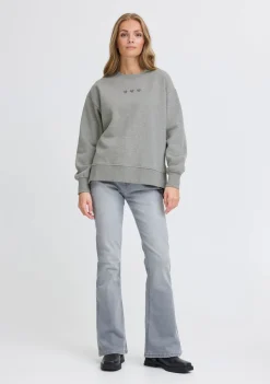 Sweaters|Truien>ICHI SWEATER Grijs