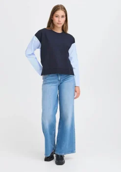 Sweaters|Truien>ICHI SWEATER Blauw