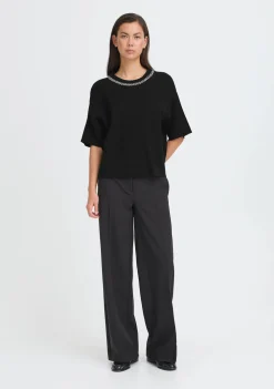 Truien>ICHI TRUI KORTE MOUW Zwart