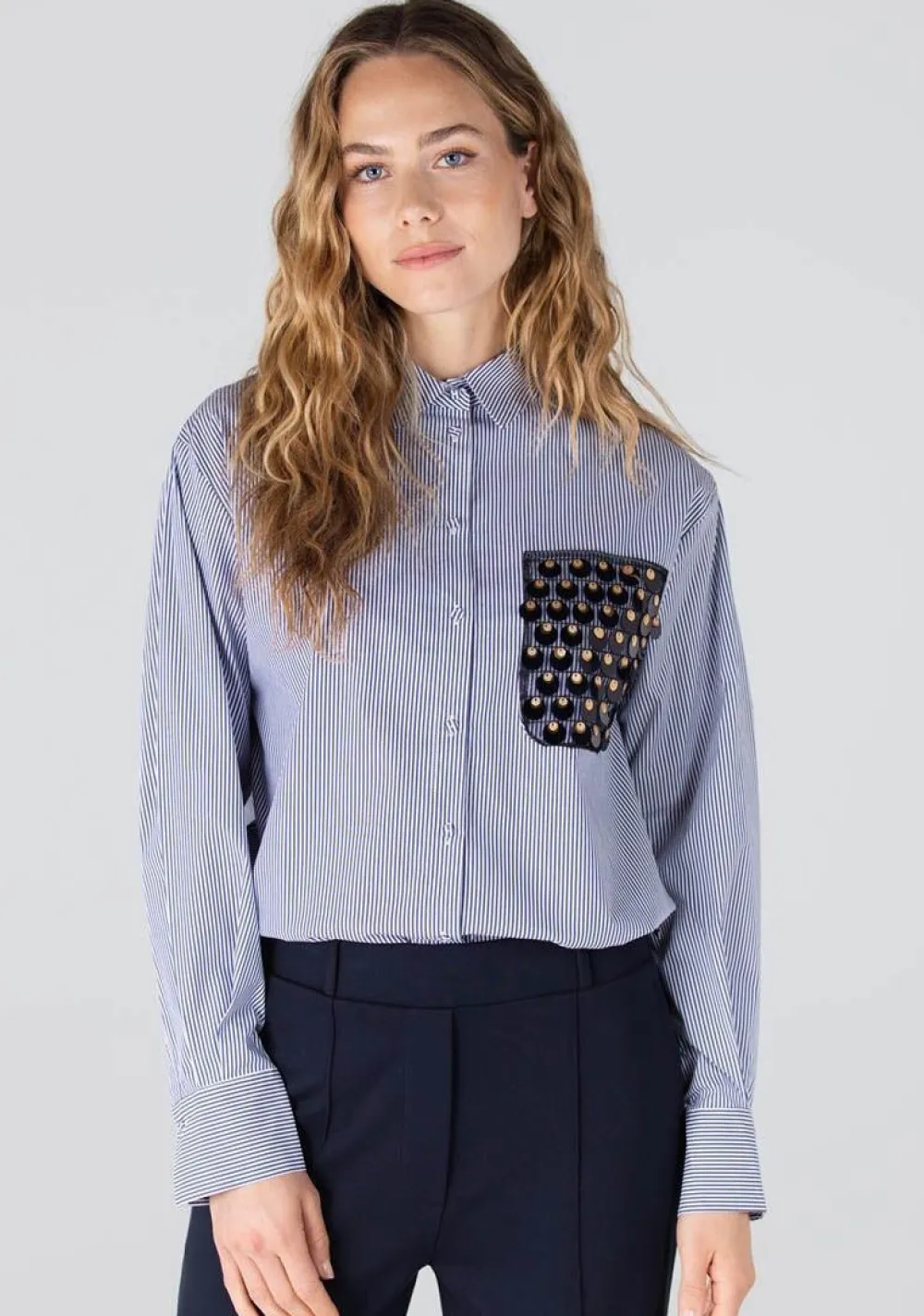 Blouses>JANSEN AMSTERDAM BLOUSE Blauw