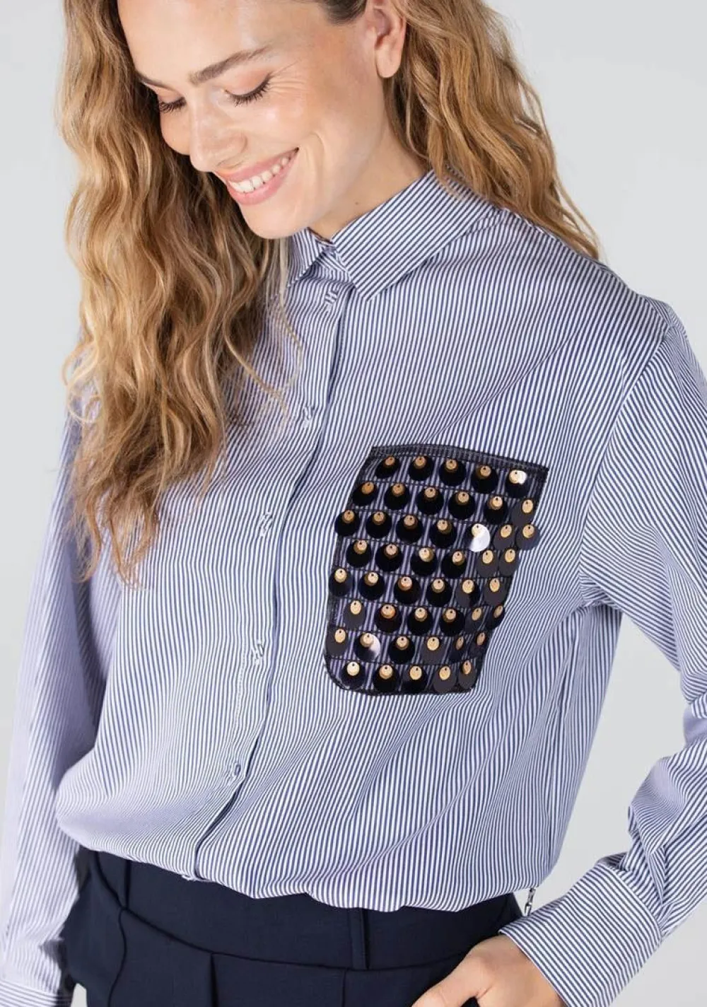 Blouses>JANSEN AMSTERDAM BLOUSE Blauw