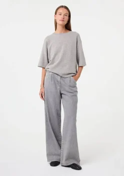 Truien>KNIT-TED TRUI KORTE MOUW Grijs
