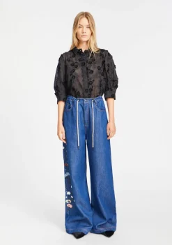 Blouses>MUNTHE BLOUSE Zwart