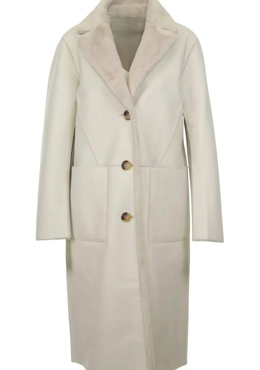 Winterjassen|Jassen>RINO EN PELLE MANTEL Beige