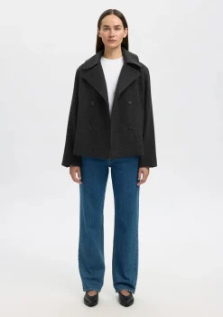 Jassen|Winterjassen>SELECTED FEMME MANTEL Zwart