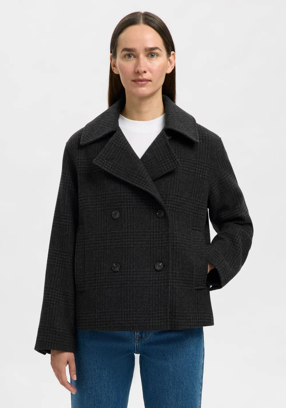 Jassen|Winterjassen>SELECTED FEMME MANTEL Zwart