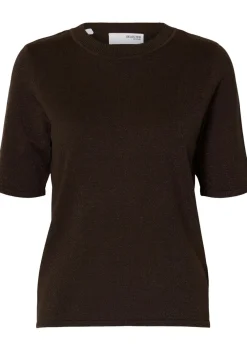 Truien>SELECTED FEMME TRUI KORTE MOUW Bruin