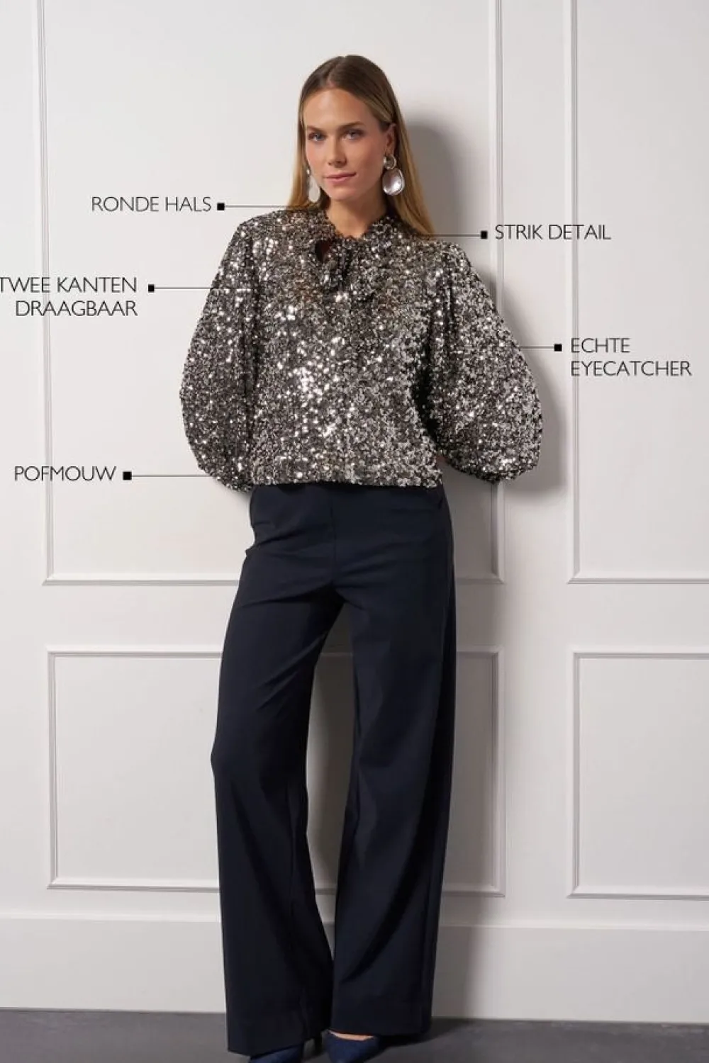 Blouses>STUDIO ANNELOES BLOUSE Zilver