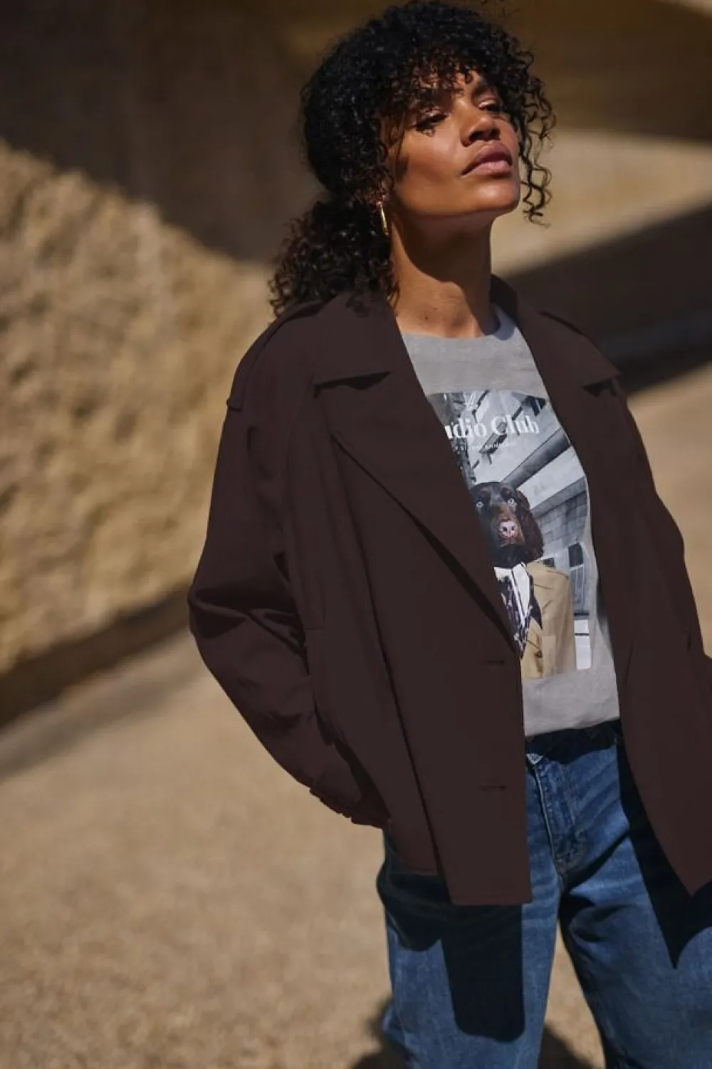 Jassen>STUDIO ANNELOES TRENCHCOAT Bruin