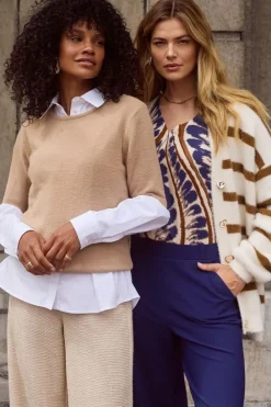 Truien>STUDIO ANNELOES TRUI KORTE MOUW Beige