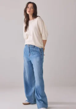 Truien>SUMMUM TRUI KORTE MOUW Beige