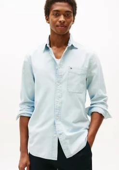 Overhemden>TOMMY HILFIGER OVERHEMD Blauw