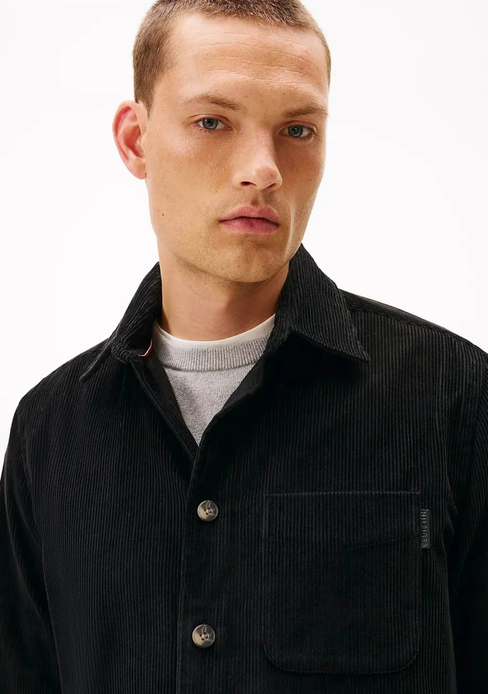 Overshirts>TOMMY HILFIGER OVERSHIRT Zwart