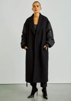 Winterjassen|Jassen>WITH BLACK MANTEL Zwart