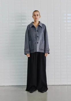 Winterjassen|Jassen>WITH BLACK MANTEL Grijs