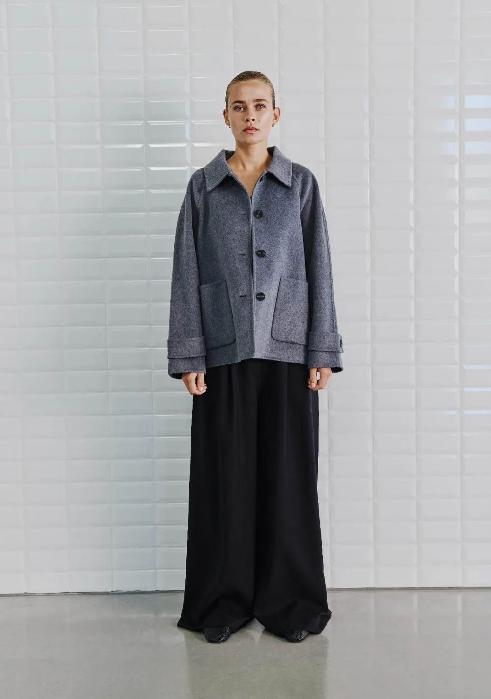 Winterjassen|Jassen>WITH BLACK MANTEL Grijs