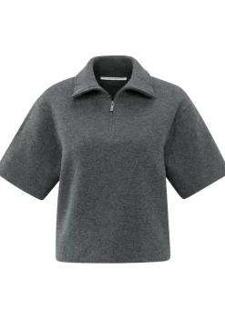 Truien>YAYA TRUI KORTE MOUW Grijs