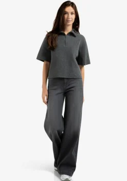 Truien>YAYA TRUI KORTE MOUW Grijs